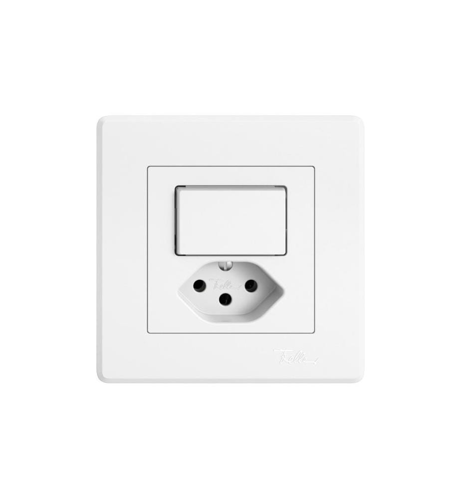 Feller EDIZIOliv - Petite prise mixte UP 1xT13-1xS3 Blanc