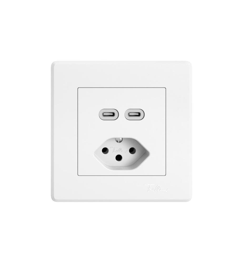 Feller EDIZIOliv - Prise encastrée USB-C/T13 Blanc