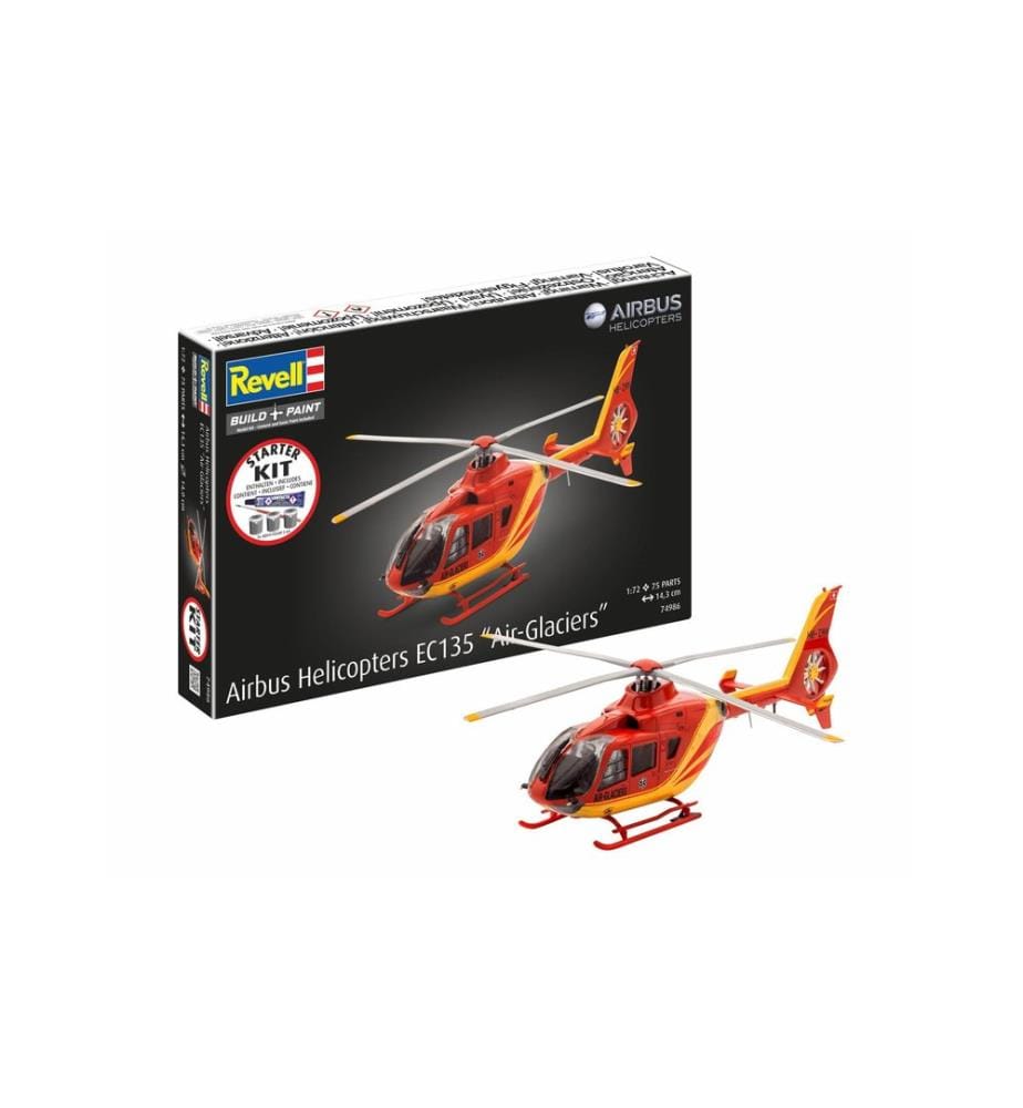 Revell - Kit de démarrage Airbus Helicopters EC135 Air-Glaciers 1:72