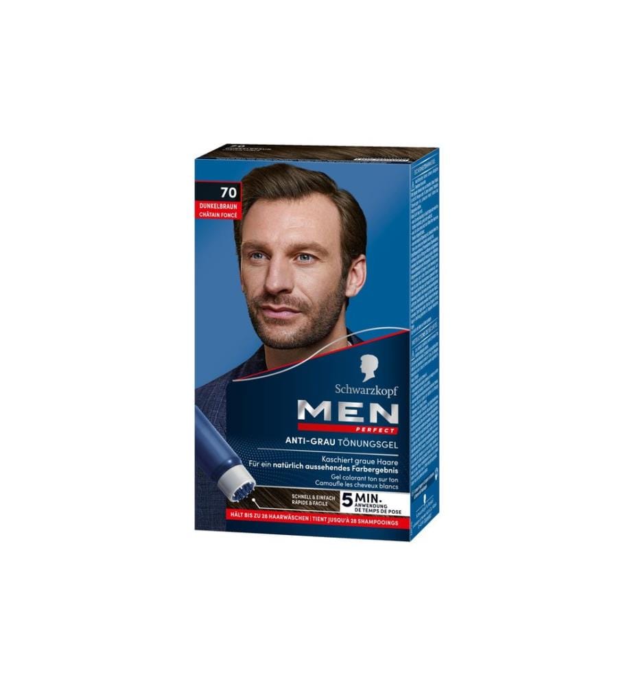 Schwarzkopf Men Perfect - Coloration pour cheveux Anti-gris 70 Marron foncé