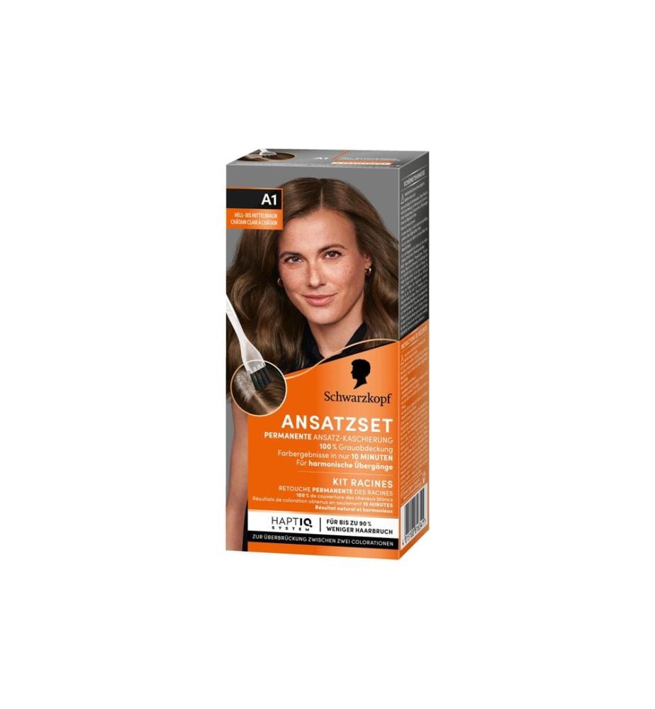 Schwarzkopf ANSATZSET - Coloration pour cheveux Marron clair-moyen A1