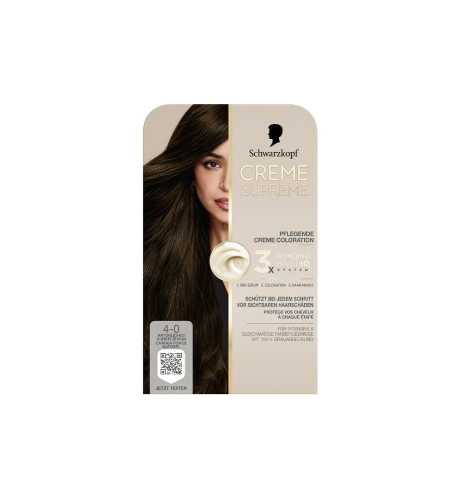 Schwarzkopf Creme Supreme - Coloration pour cheveux Creme Supreme 4-0 Marron foncé naturel