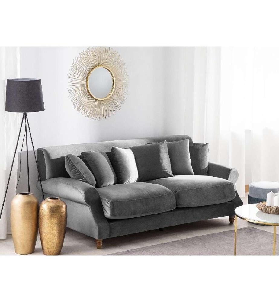 Canapé 2 places EIKE Velours Gris