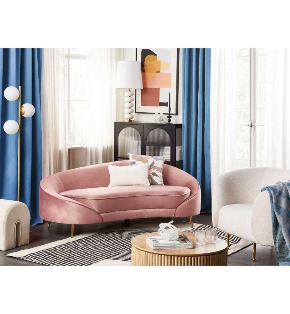 Canapé 2 places SAVAR Velours Rose