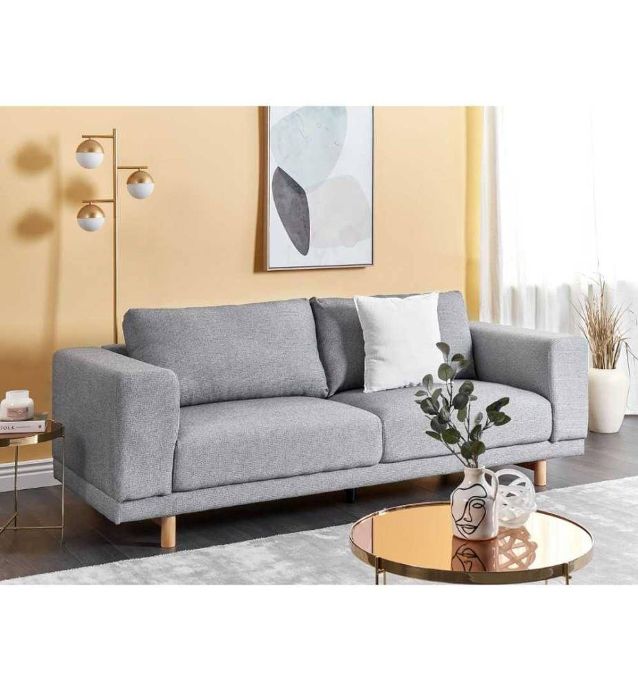 Canapé 3 places NIVALA Tissu Gris clair