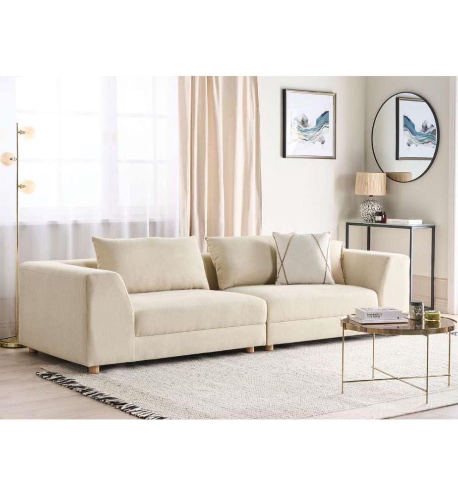 Canapé 3 places LERMON Tissu Beige