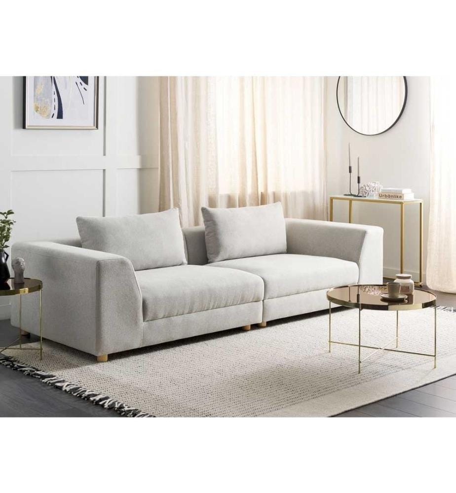 Canapé 3 places LERMON Tissu Gris clair