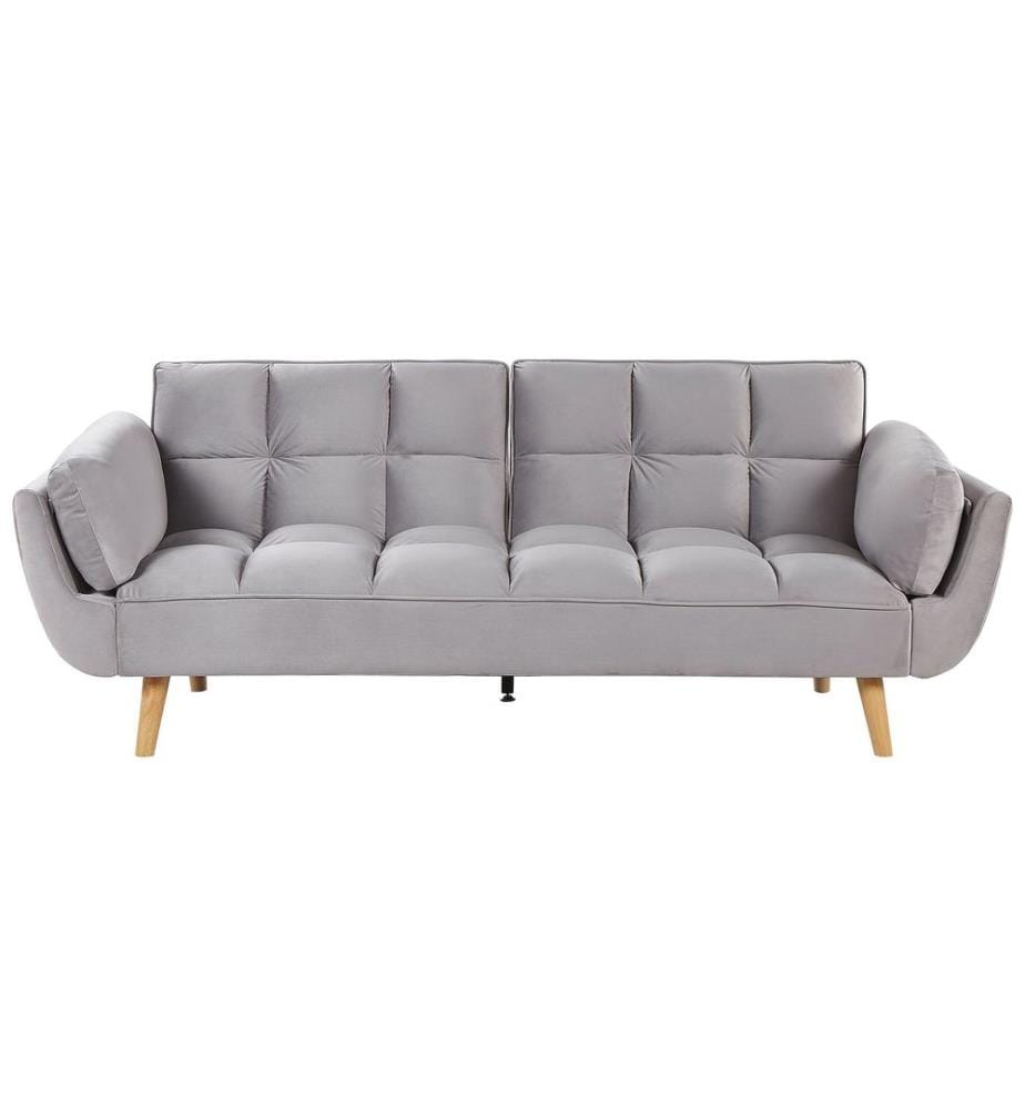 Canapé-lit 3 places ASBY Velours Gris clair