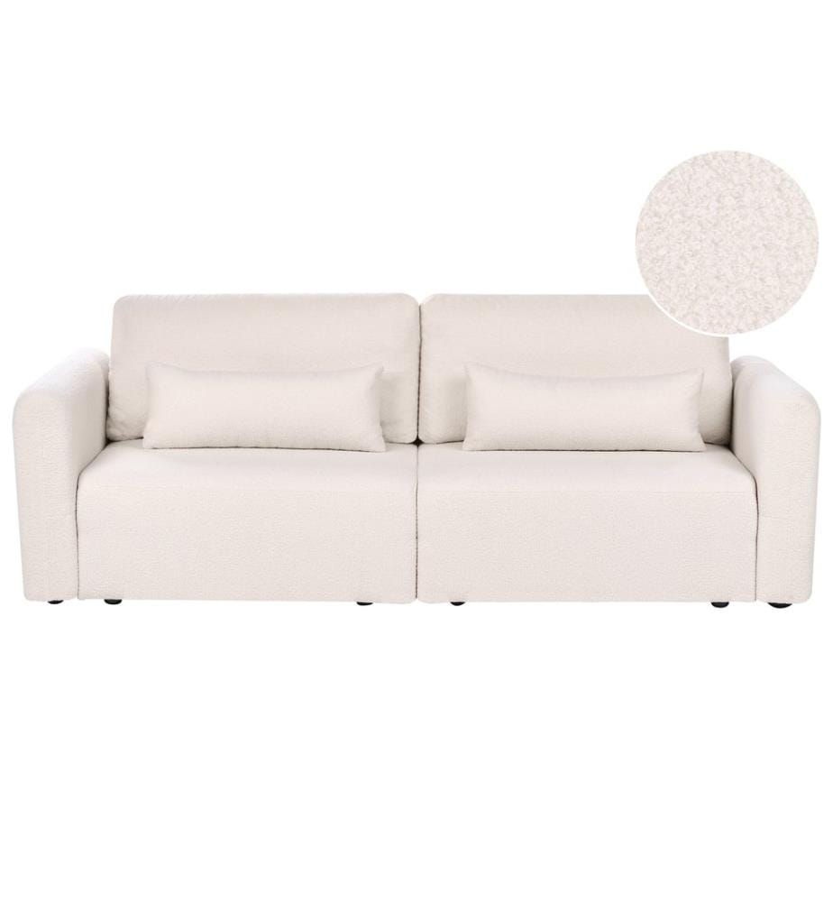 Canapé-lit 3 places VAXHOLM Bouclé Beige clair avec rangement