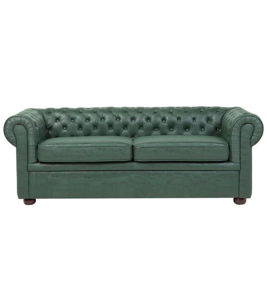 Canapé 3 places CHESTERFIELD Cuir PU Vert