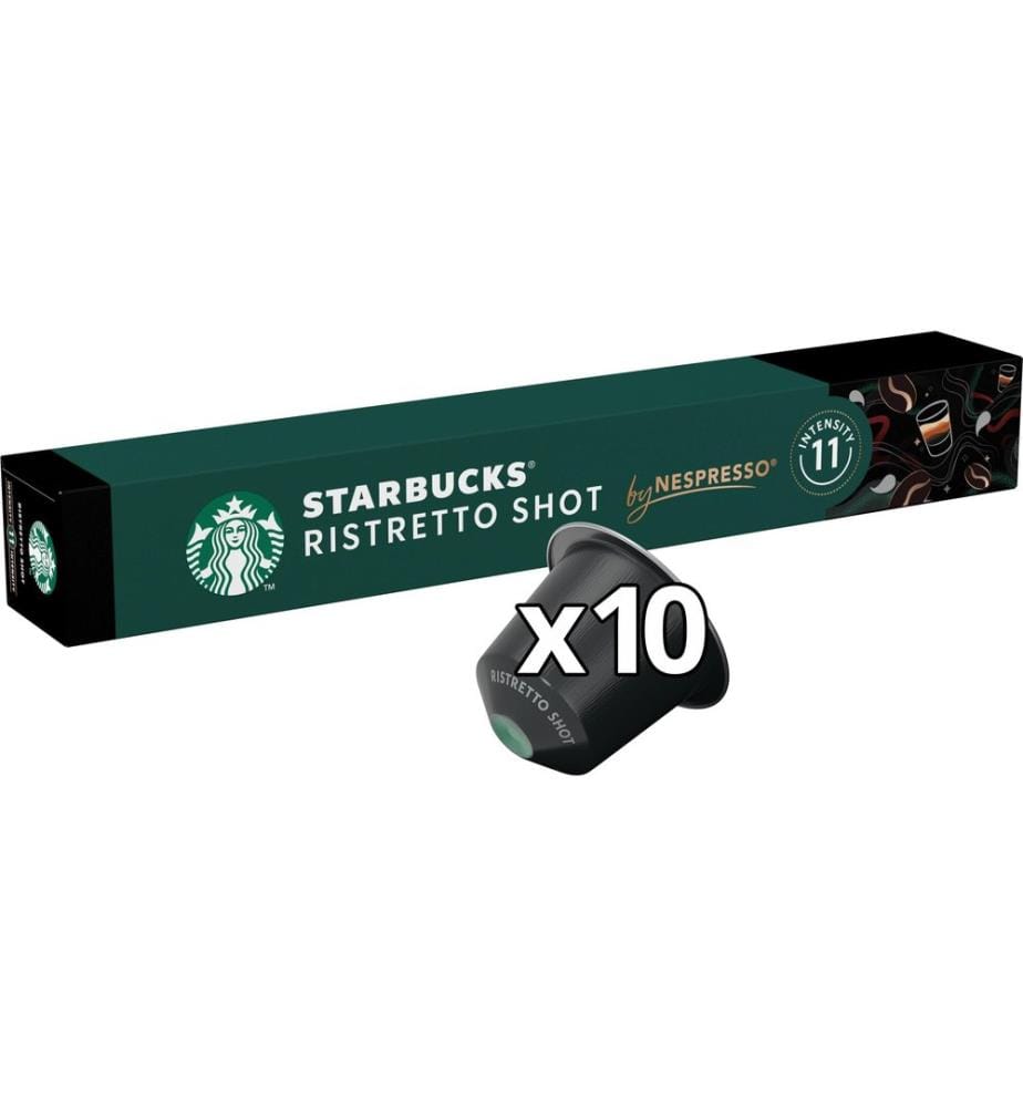 STARBUCKS - Capsules de café Ristretto Shot Nespresso Dark Roast 10 pièces