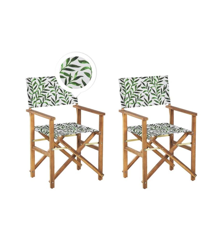 Lot de 2 chaises de jardin CINE Acacia Blanc
