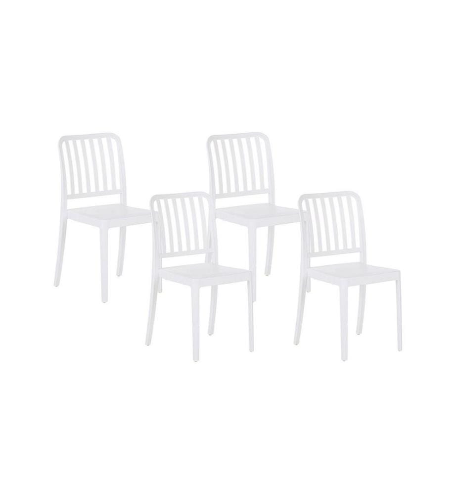 Lot de 4 chaises de jardin SERSALE Matière synthétique Blanc