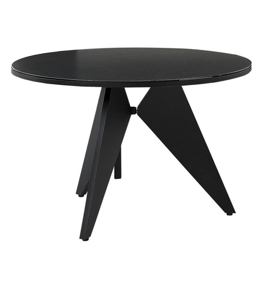 Table de salle à manger de jardin OLMETTO 83 cm 110 cm Verre Noir
