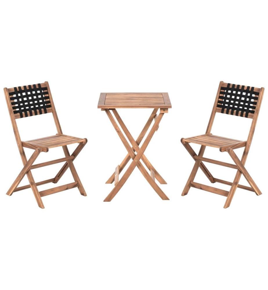 Ensemble bistrot CONIOLO Acacia Marron/noir