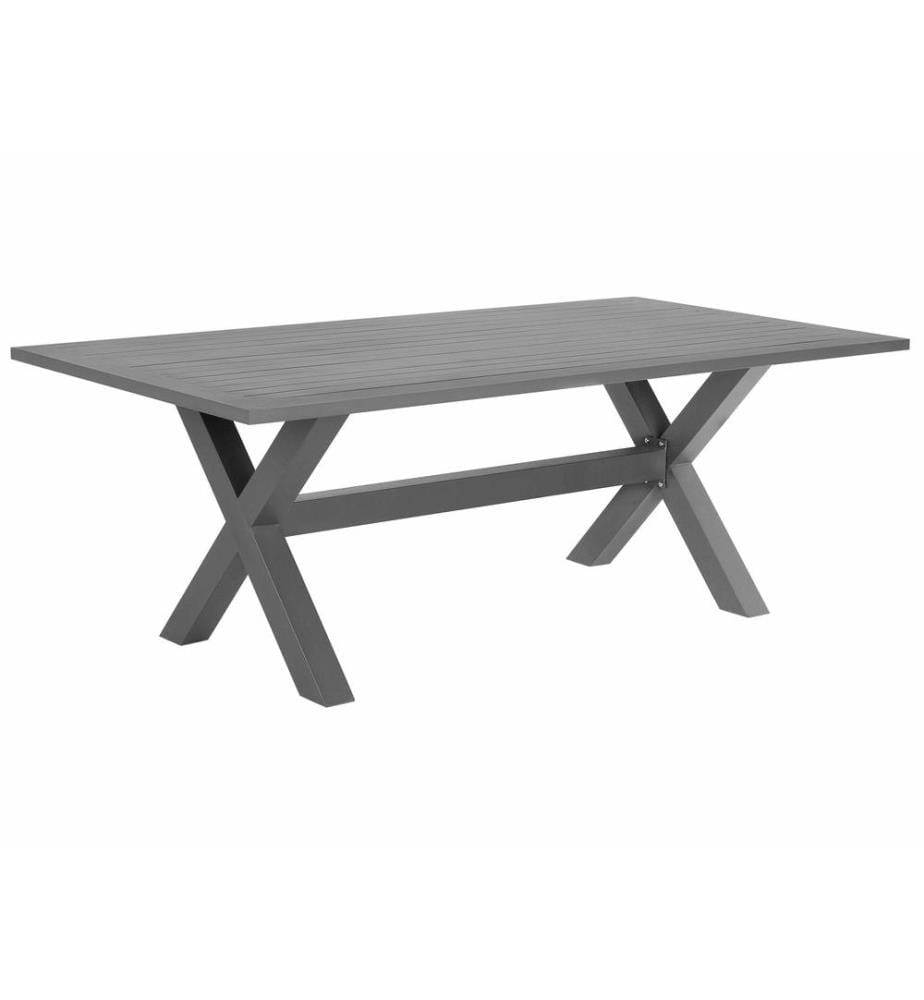 Table de salle à manger de jardin CASCAIS 200 cm 105 cm Métal Gris