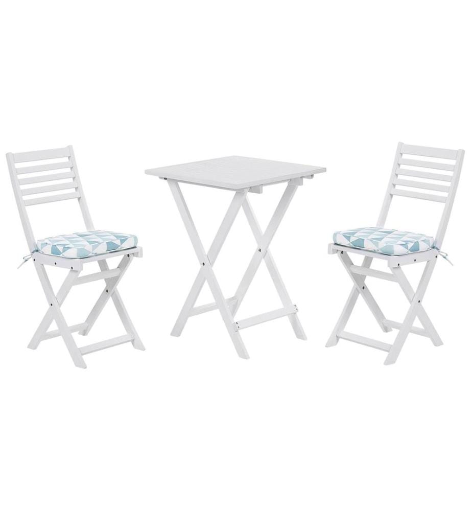 Ensemble bistrot avec coussins Pliant FIJI Acacia Bleu