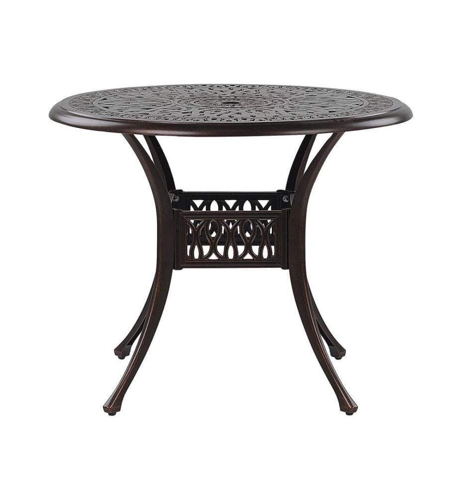 Table de salle à manger de jardin pour 4 personnes ANCONA 90 cm 90 cm Métal Marron foncé