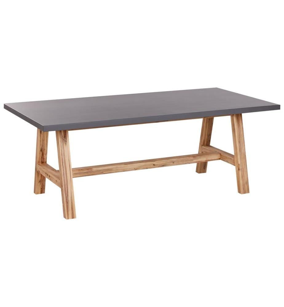 Table de salle à manger de jardin TONNARE 200 cm 100 cm Béton Gris