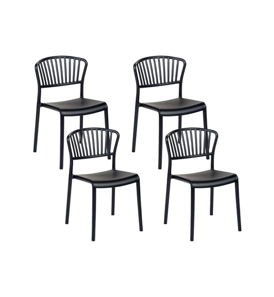 Lot de 4 chaises de jardin GELA Noir