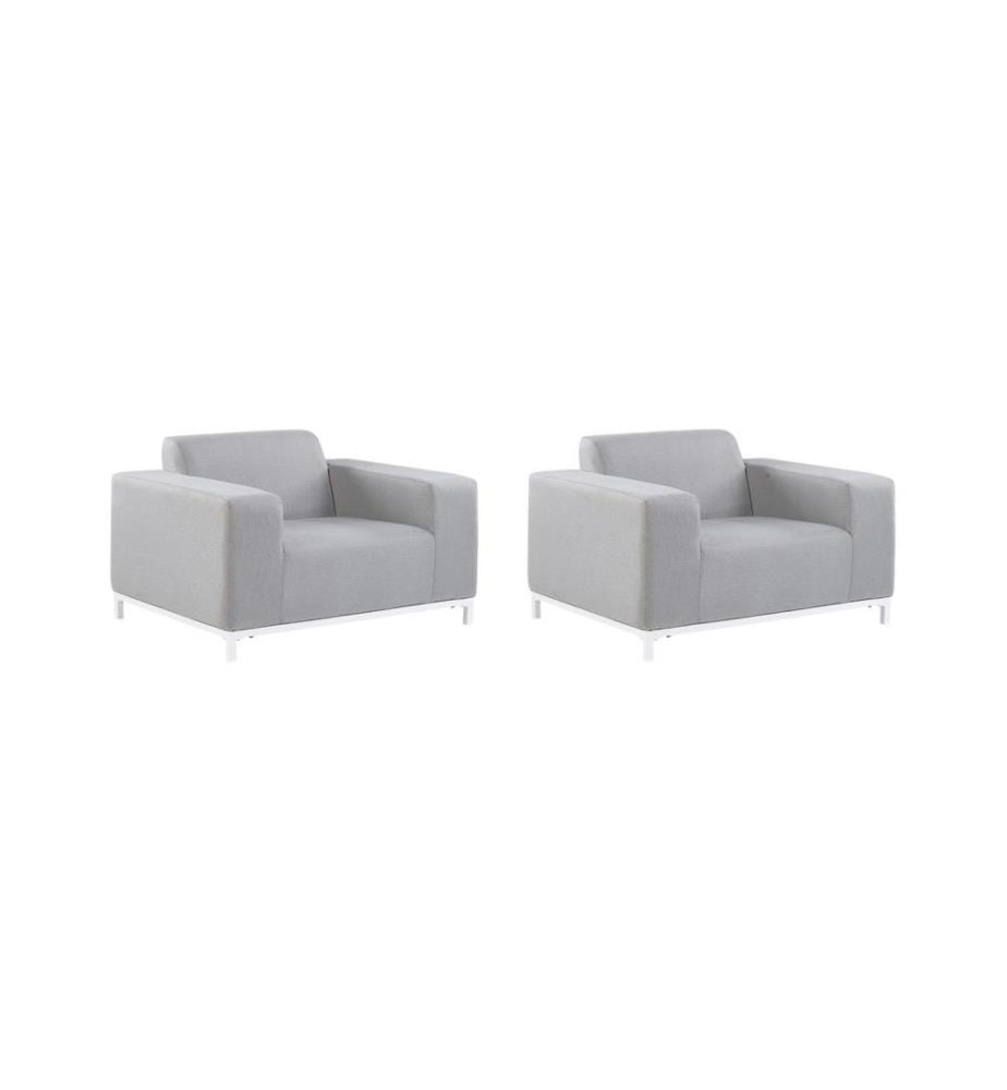Ensemble de 2 fauteuils de jardin ROVIGO Tissu Gris clair
