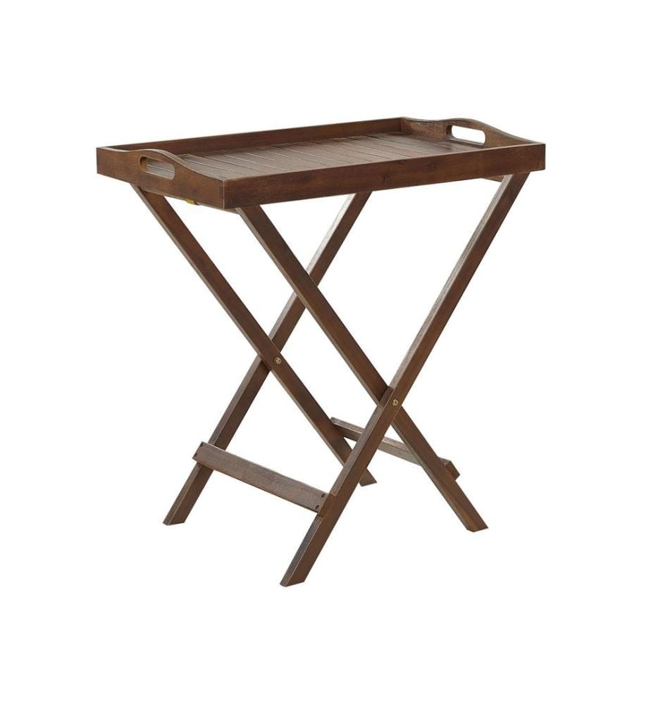 Table d'appoint pour le jardin AMANTEA Acacia Marron foncé Pliant