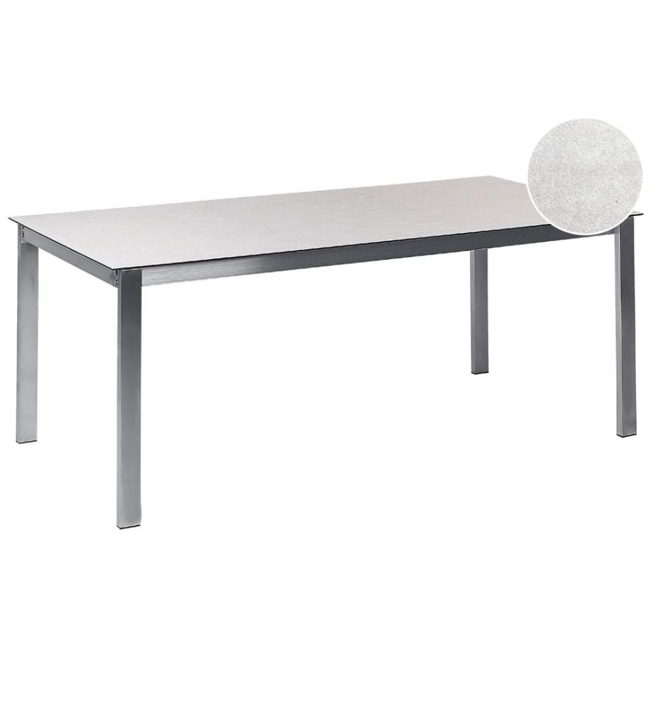 Table de salle à manger de jardin COSOLETO 180 cm 90 cm Verre Blanc