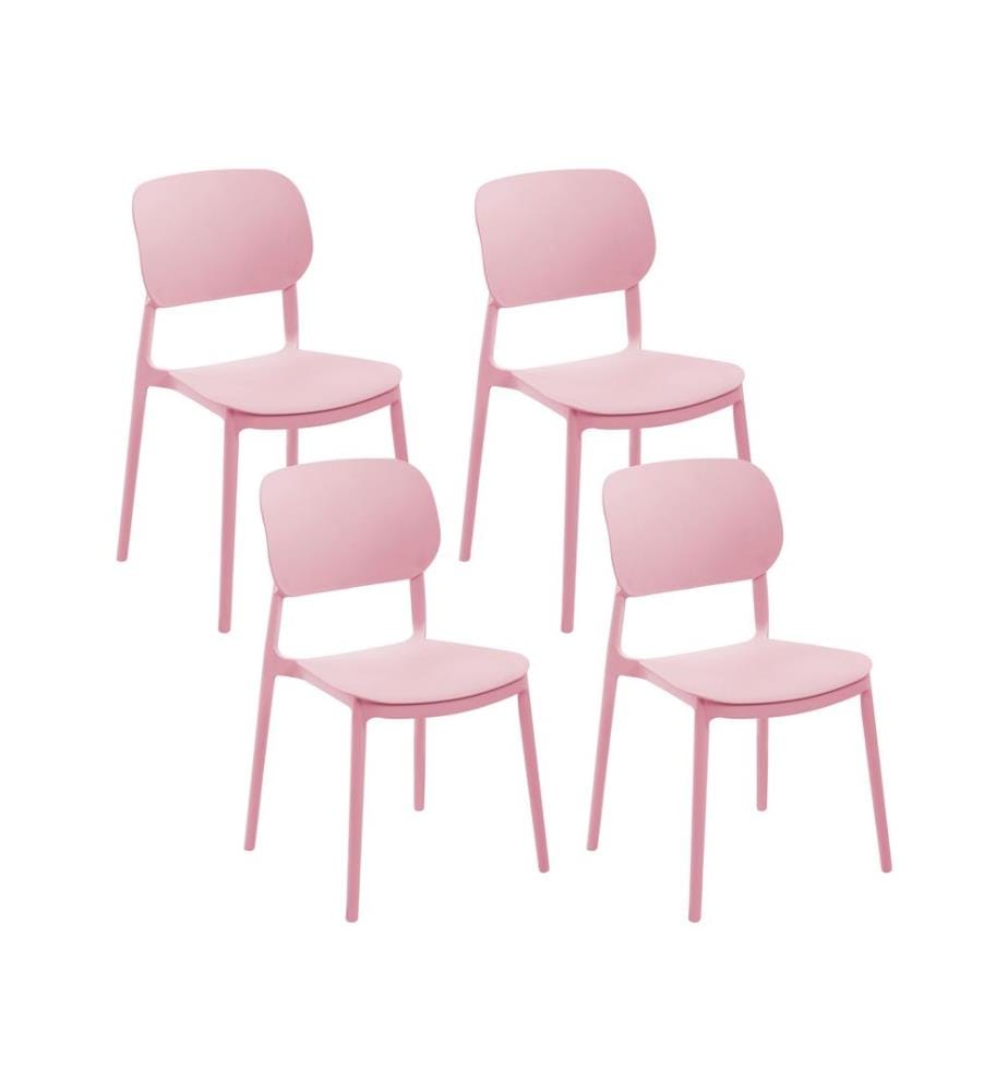 Lot de 4 chaises de jardin TUPIZA Rose