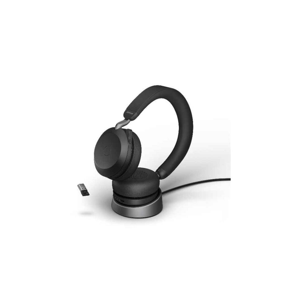 JABRA - Casque Evolve2 75 Duo UC Noir, USB-A, avec station de chargement