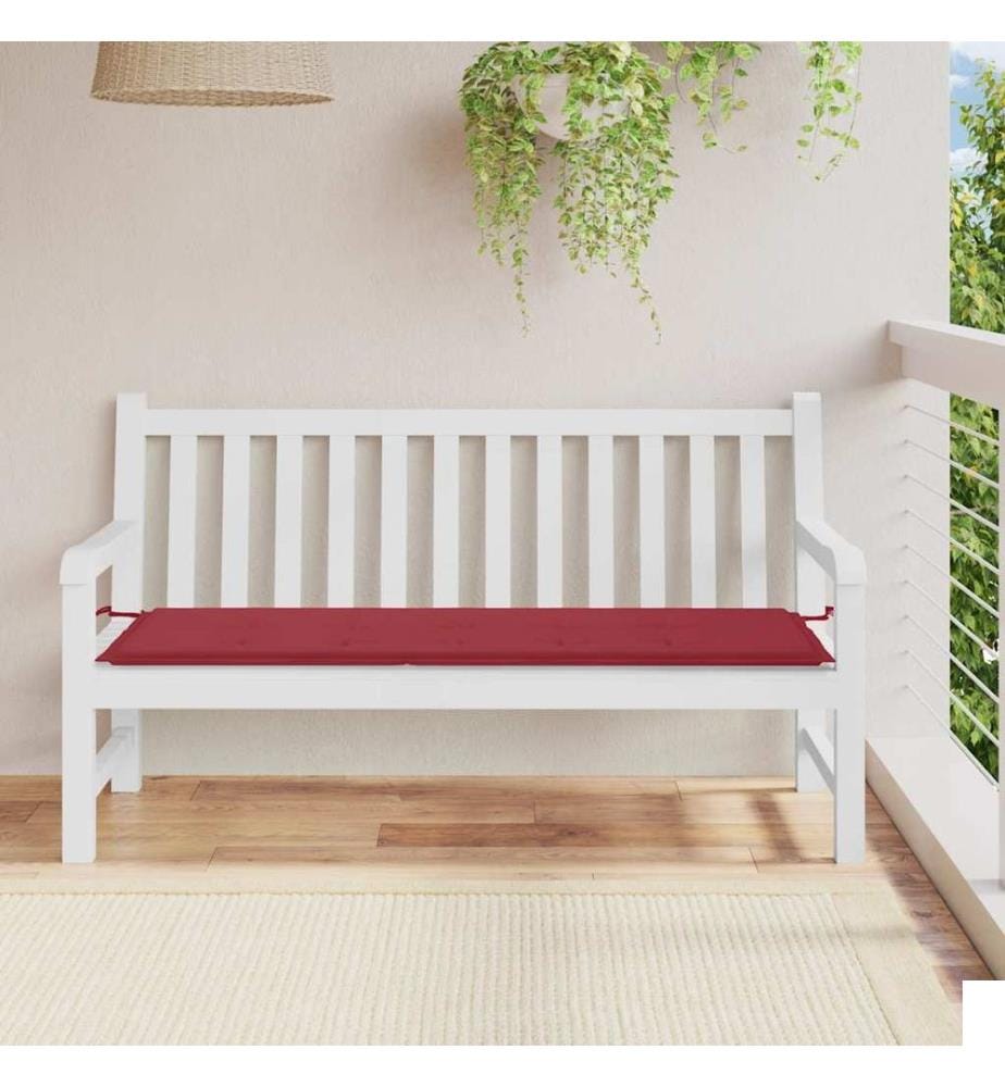 Coussin de banc de jardin rouge bordeaux 150x50x4 cm