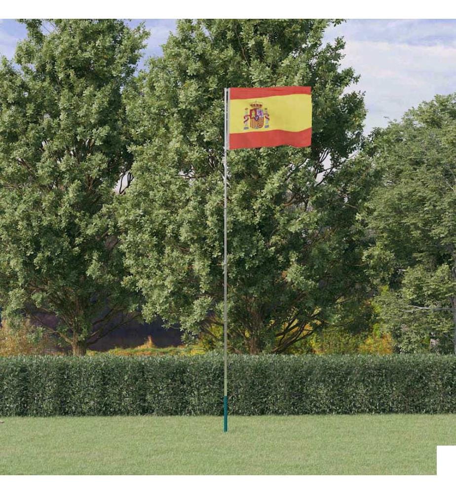 Drapeau de l'Espagne et mât 5,5 m Aluminium
