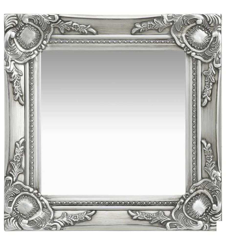 Miroir mural style baroque 40x40 cm Argenté