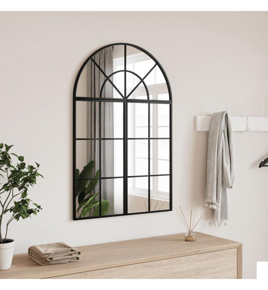 Miroir mural noir 60x30 cm arche fer