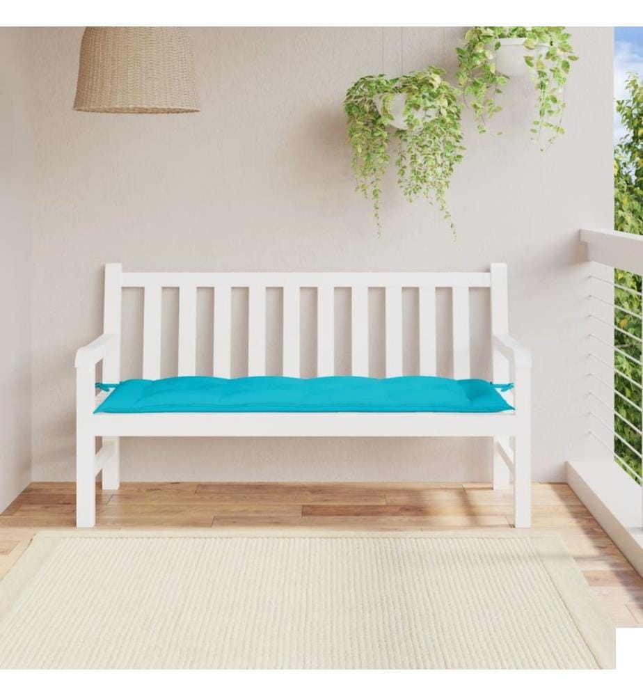 Coussin de banc de jardin turquoise 150x50x7 cm tissu oxford
