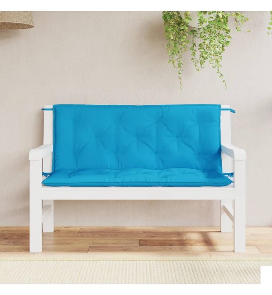 Coussins de banc de jardin lot de 2 bleu clair tissu Oxford