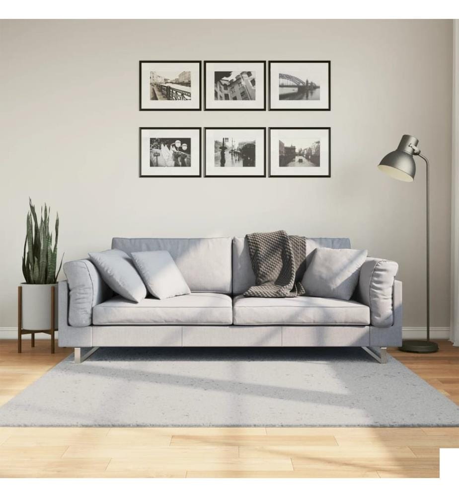 Tapis à poils courts doux et lavable gris 160x160 cm