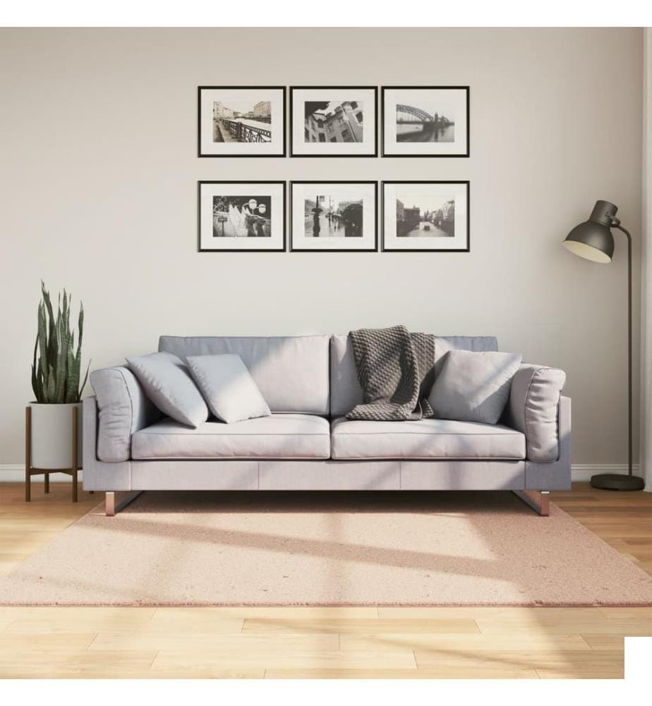 Tapis HUARTE à poils courts doux lavable rouge clair 160x160 cm