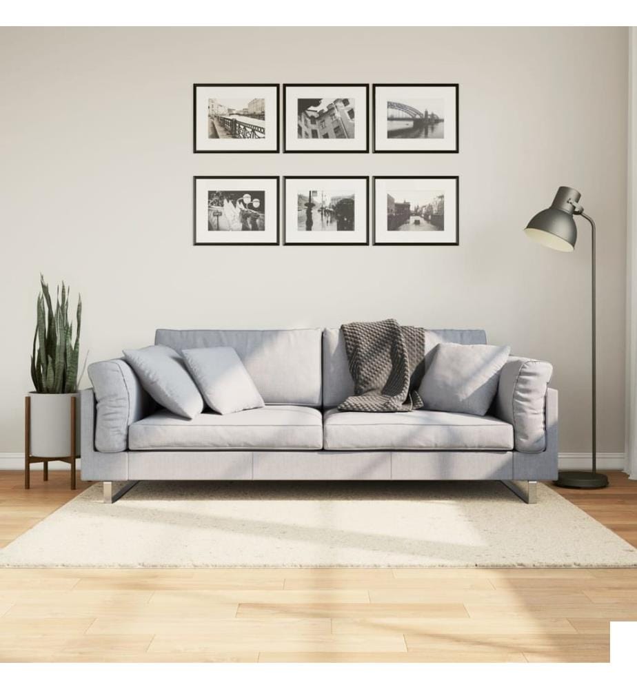 Tapis OVIEDO à poils courts beige 120x120 cm