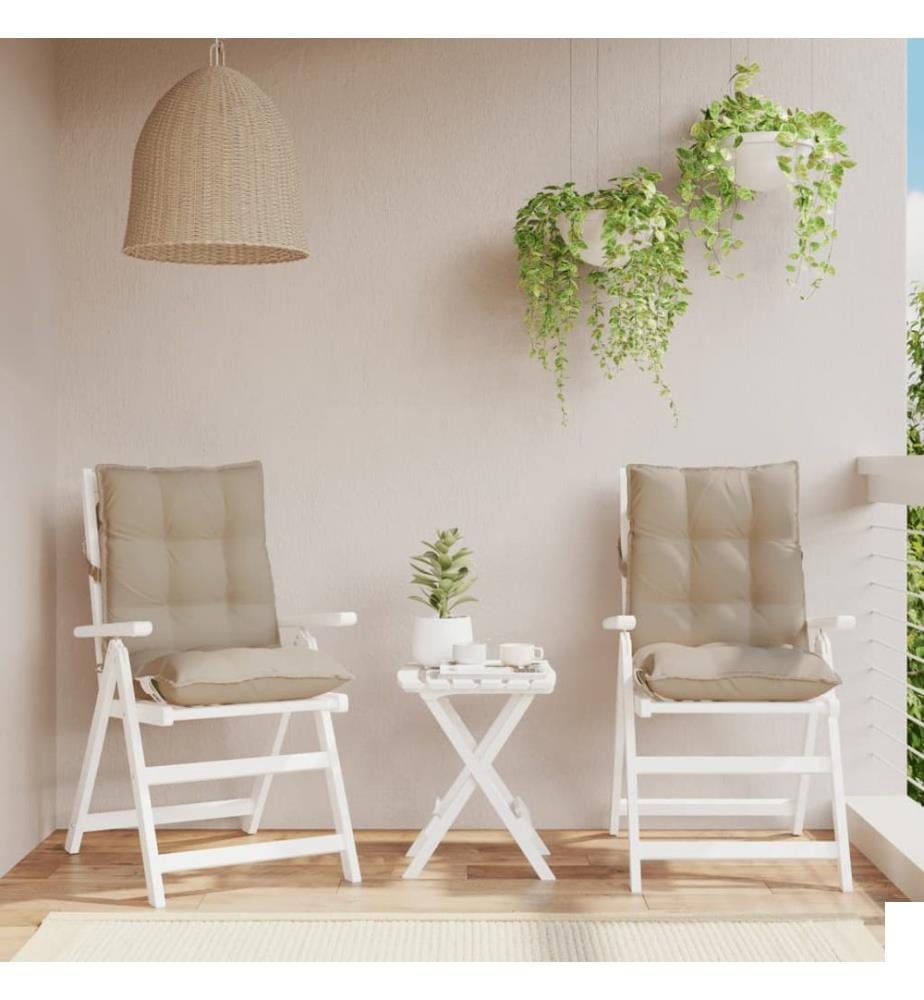 Coussins de chaise à dossier bas lot de 2 taupe tissu oxford