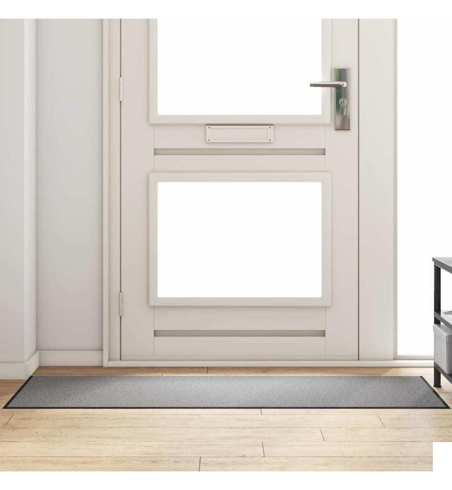 Tapis d'entrée Gris et Noir 60 x 180 cm 100% Polyamide