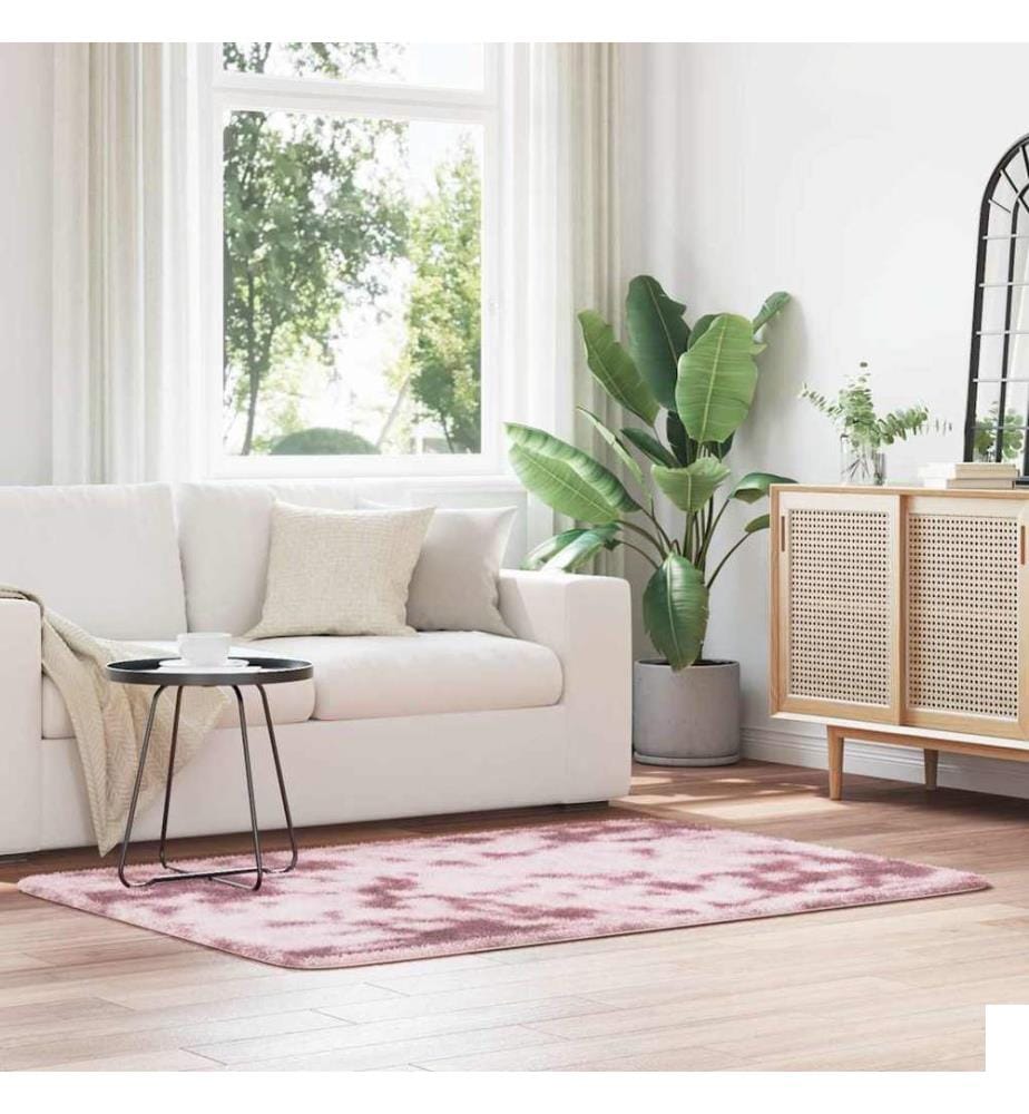 Tapis Shaggy à poils longs NAVARRA rose poudré 120x170 cm