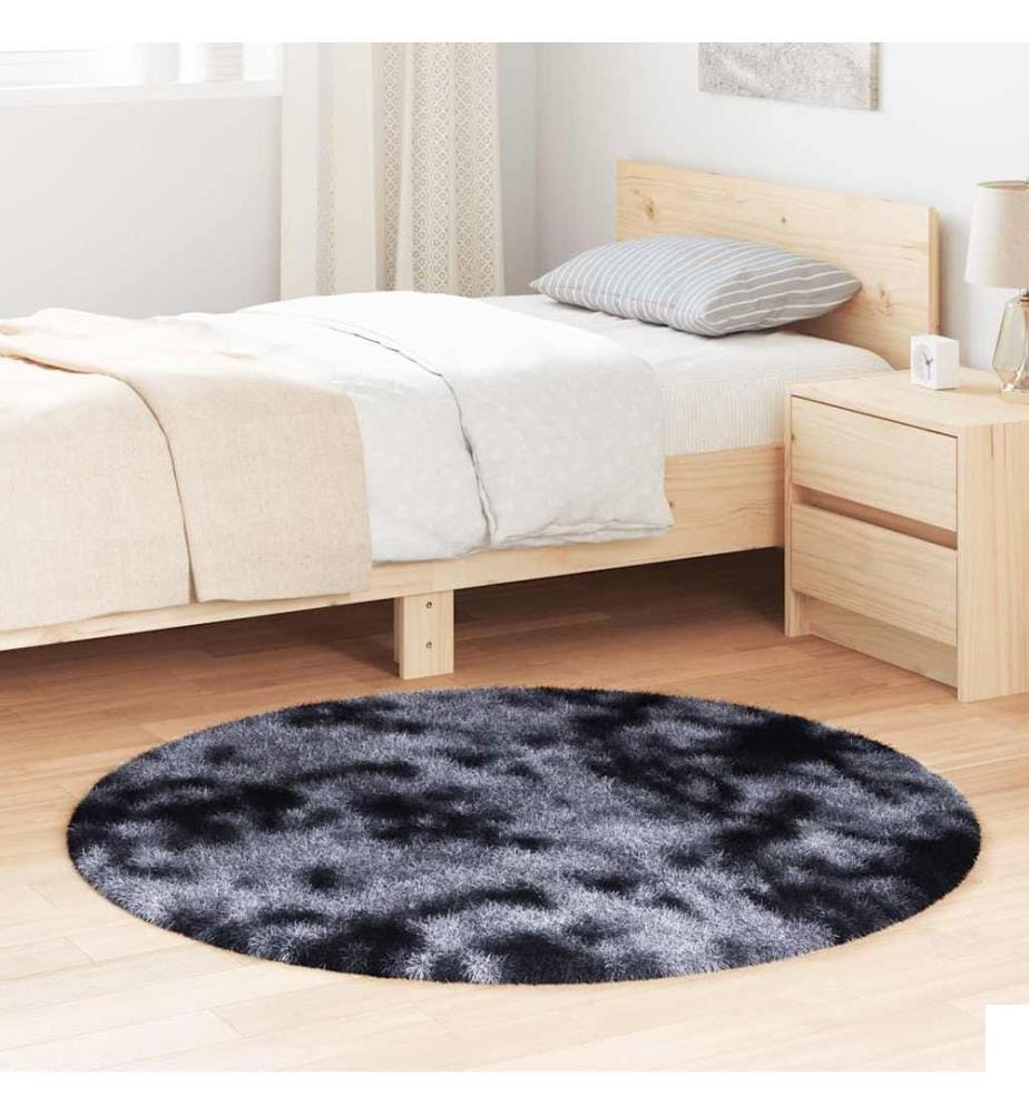 Tapis shaggy à poils longs NAVARRA gris foncé 120x120 cm