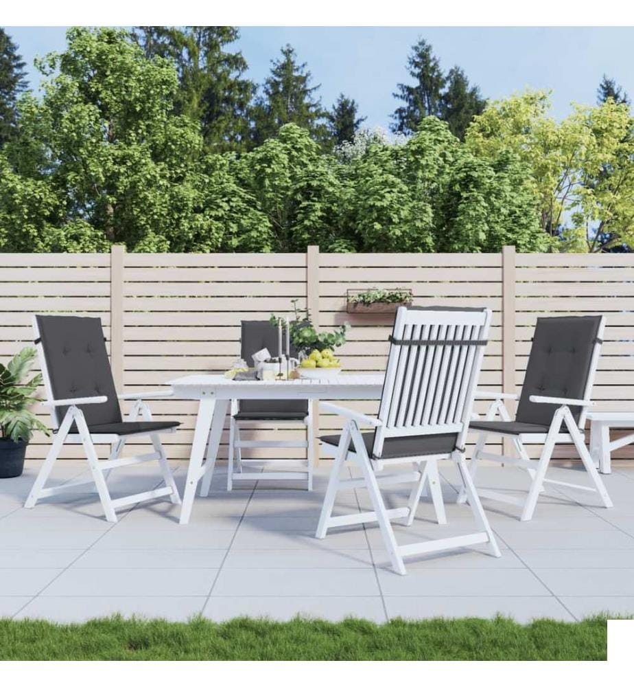 Coussins de chaise de jardin à dossier haut lot de 4 anthracite