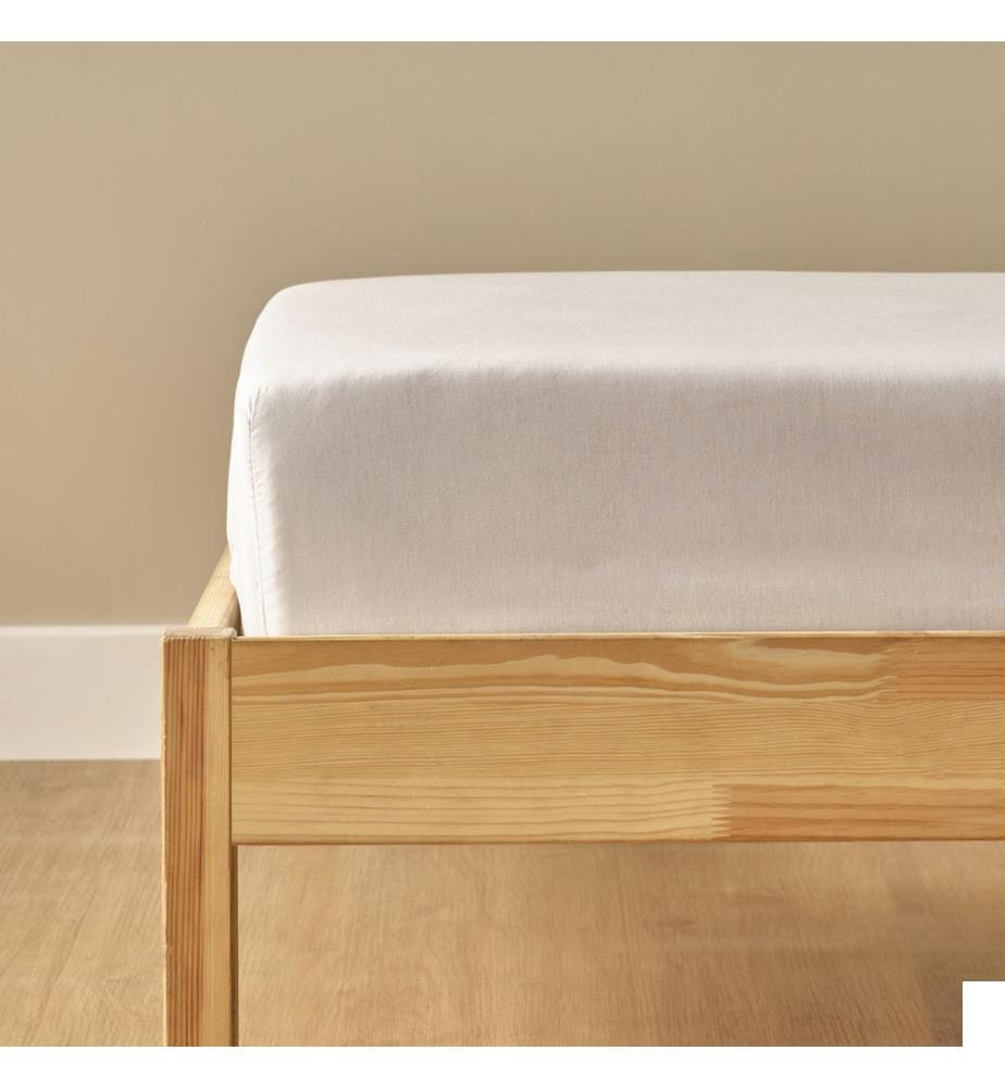 Drap-housse satin coton 100% Basic double 160x200x35 cm - Blanc