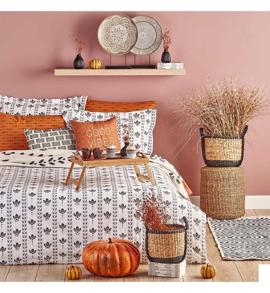 Housse de couette simple Eva 135x200 cm - Terracotta