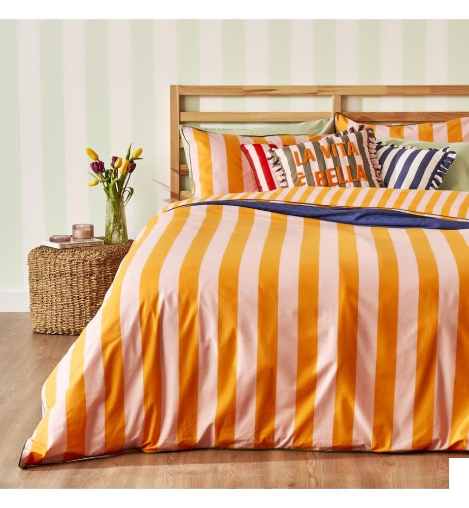 Housse de couette simple Line 160x220 cm - Orange