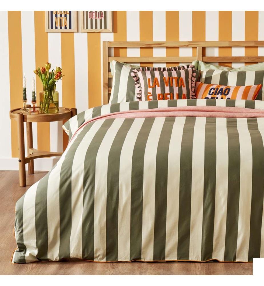 Parure de lit simple Line 160 x 220 cm - Vert