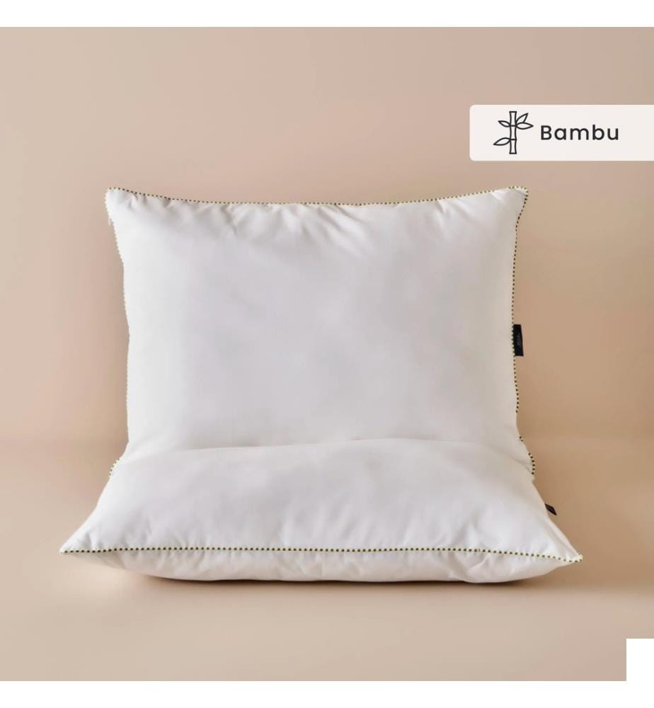 Lot de 2 oreillers en bambou 50x70 cm - Blanc