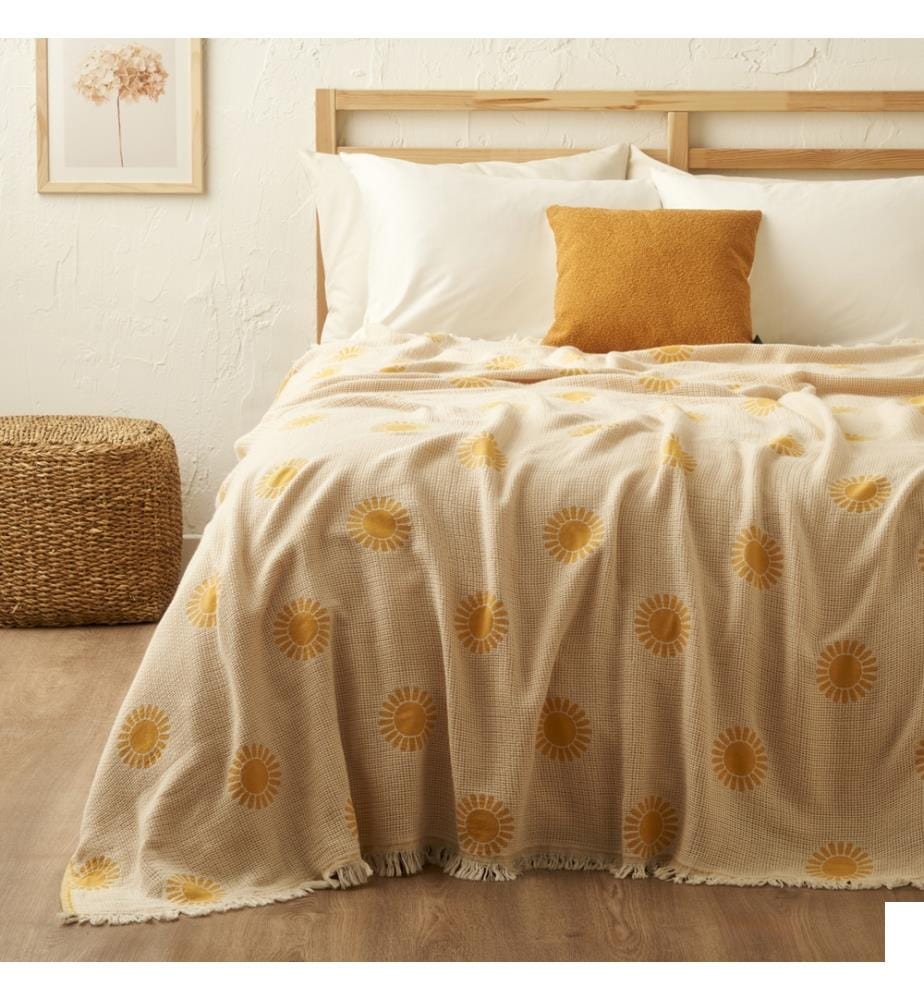 Couvre-lit Sunny 200x220 cm - Jaune