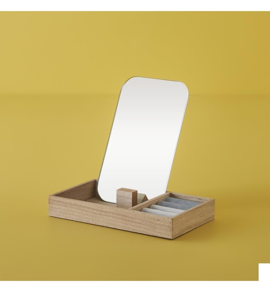 Boîte à bijoux avec miroir Merida 12x17 cm - Bleu